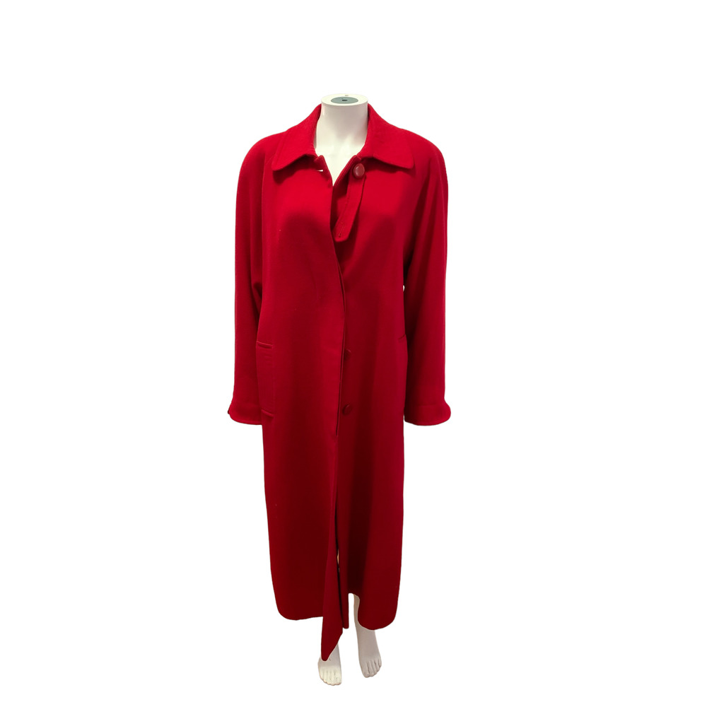 Jacobsons Red Vintage 100% Camel Hair Long Floor Length Jacket Belted Size 8